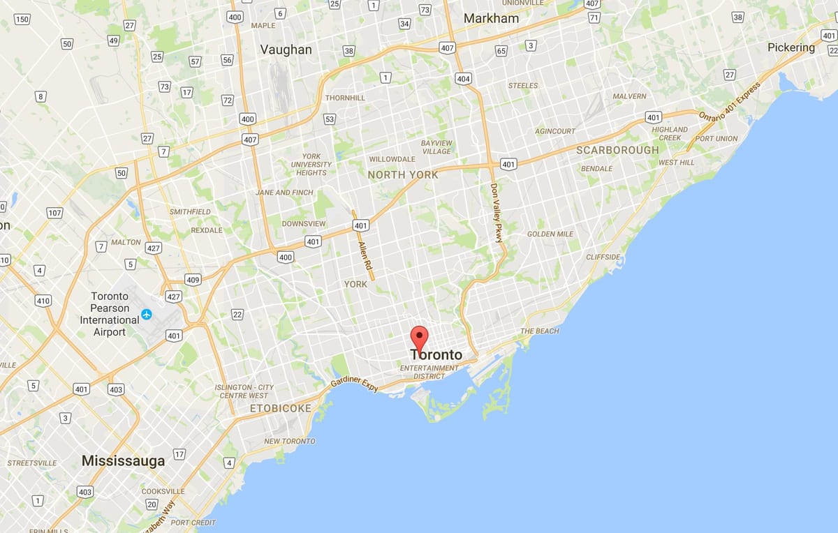 Mapa Čínskej štvrti Toronto