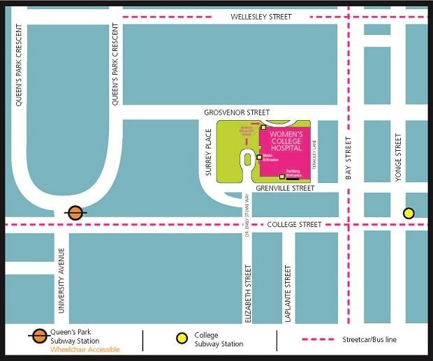 Mapa Žien fakultnej Nemocnici Toronto
