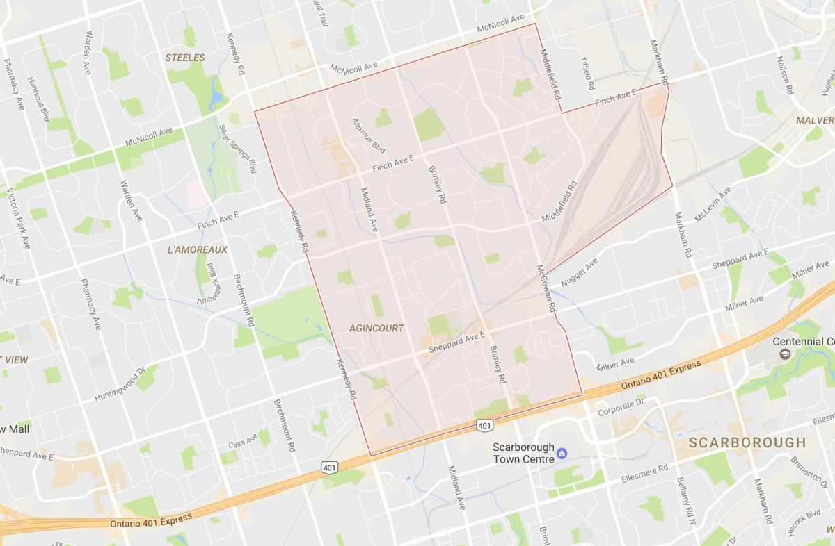 Mapa Agincourt okolí Toronto