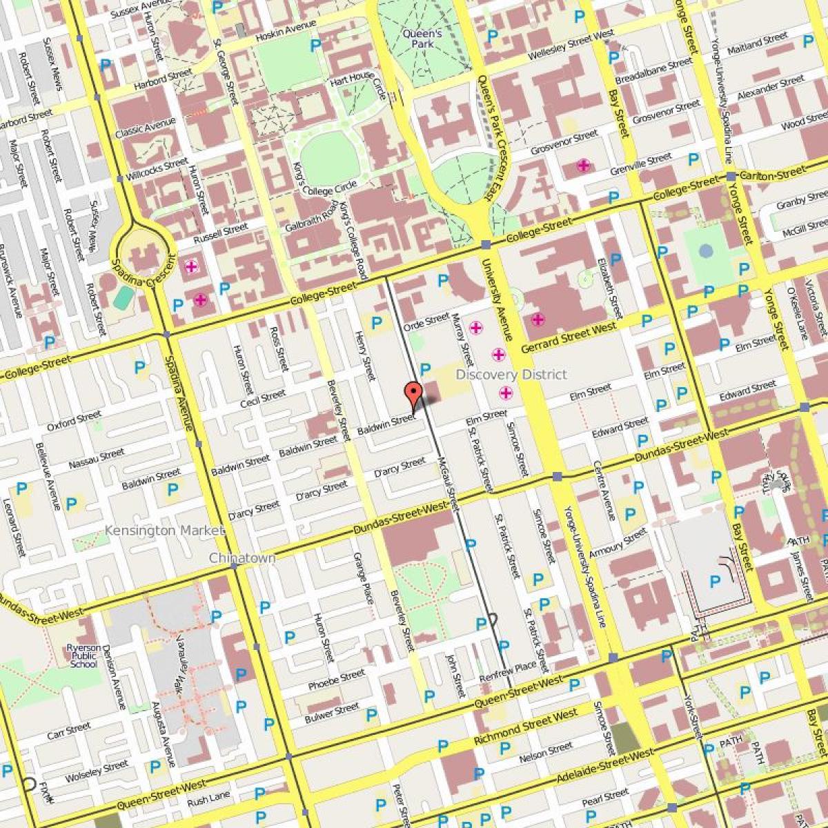 Mapa Baldwin Obce Toronto