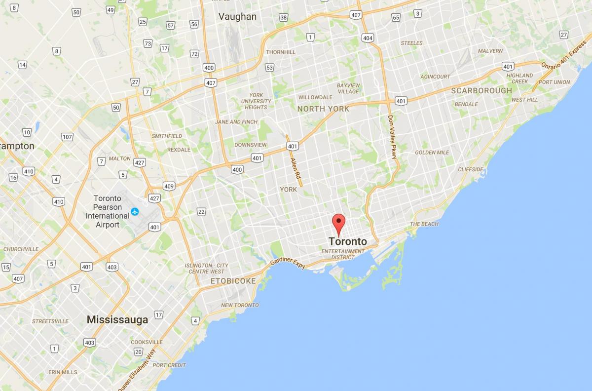Mapa Baldwin Obce okres Toronto