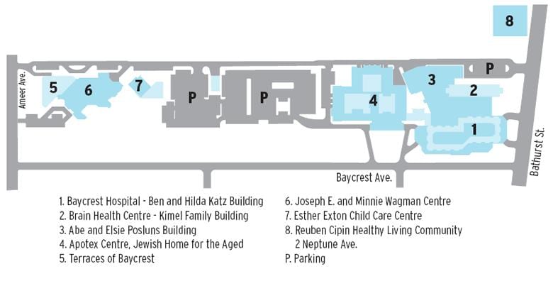 Mapa Baycrest zdravotníckych Vied