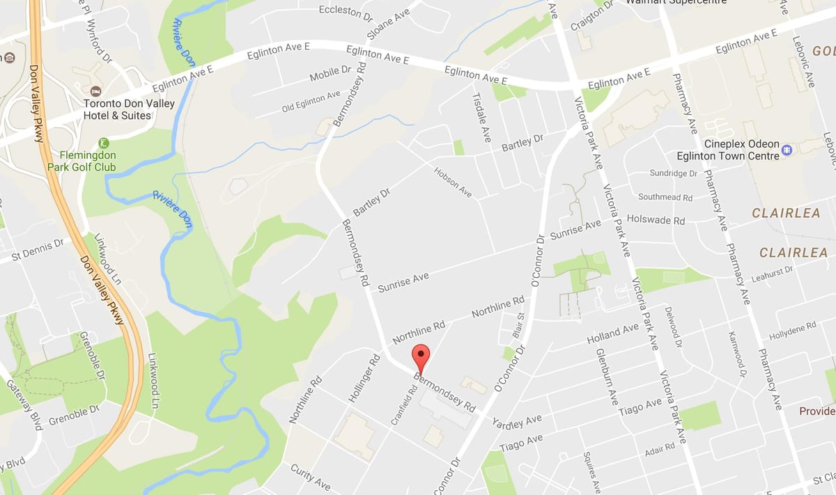 Mapa Bermondsey cestnej Toronto