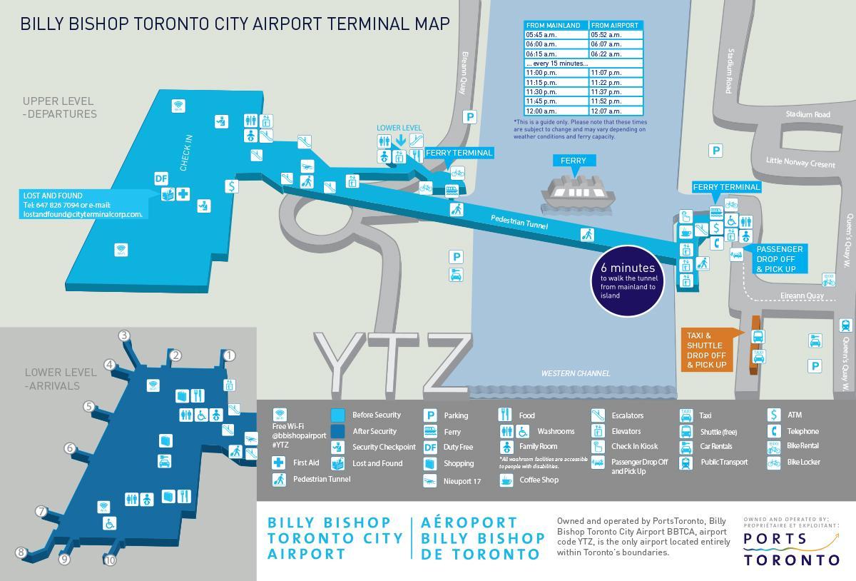 Mapa Billy Biskup Toronto city airport