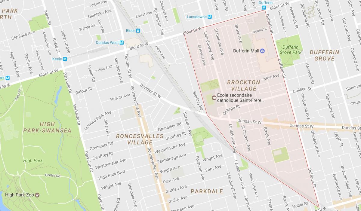 Mapa Brockton Obce okolí Toronto