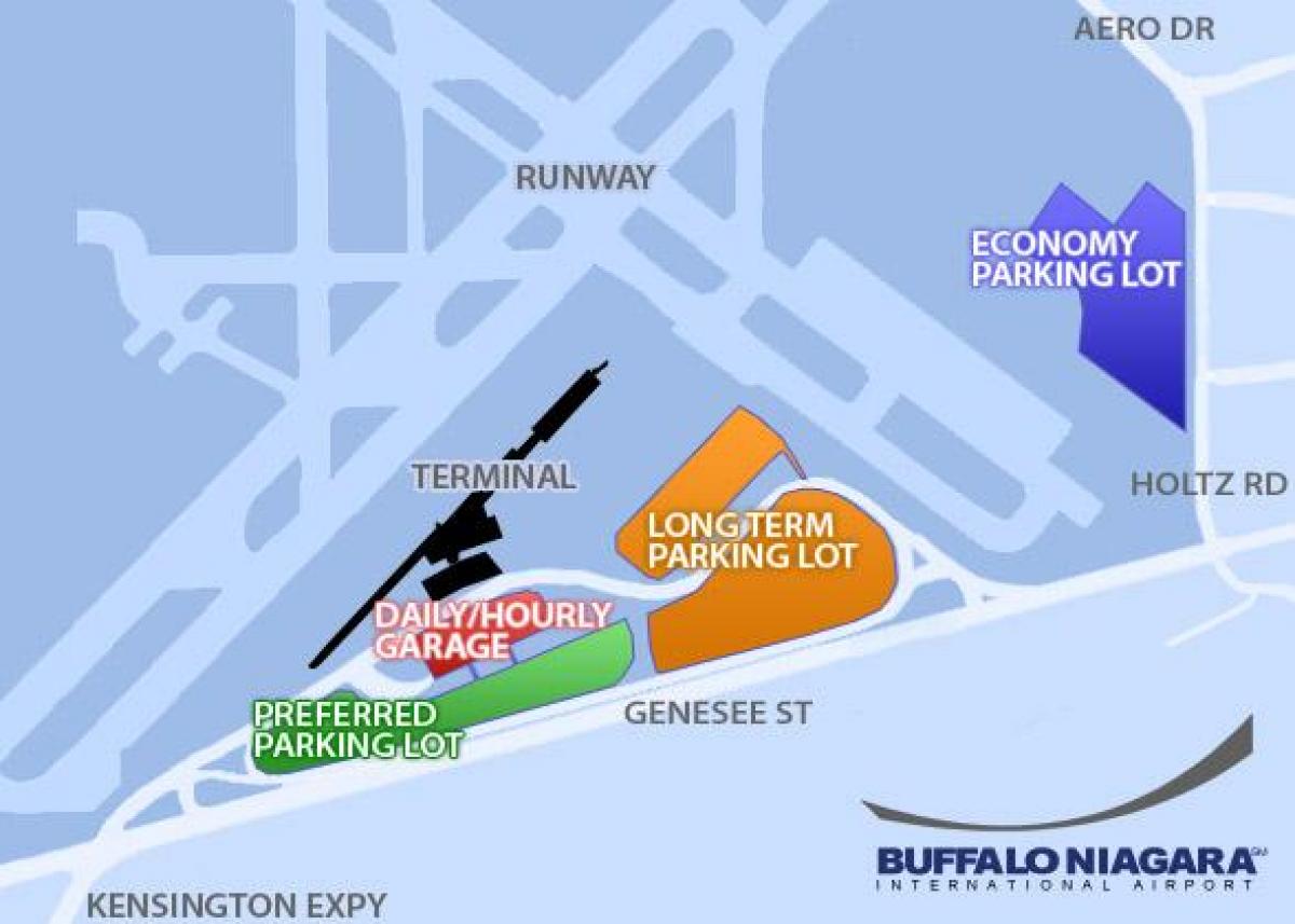 Mapu Buffalo Niagara parkovisku letiska