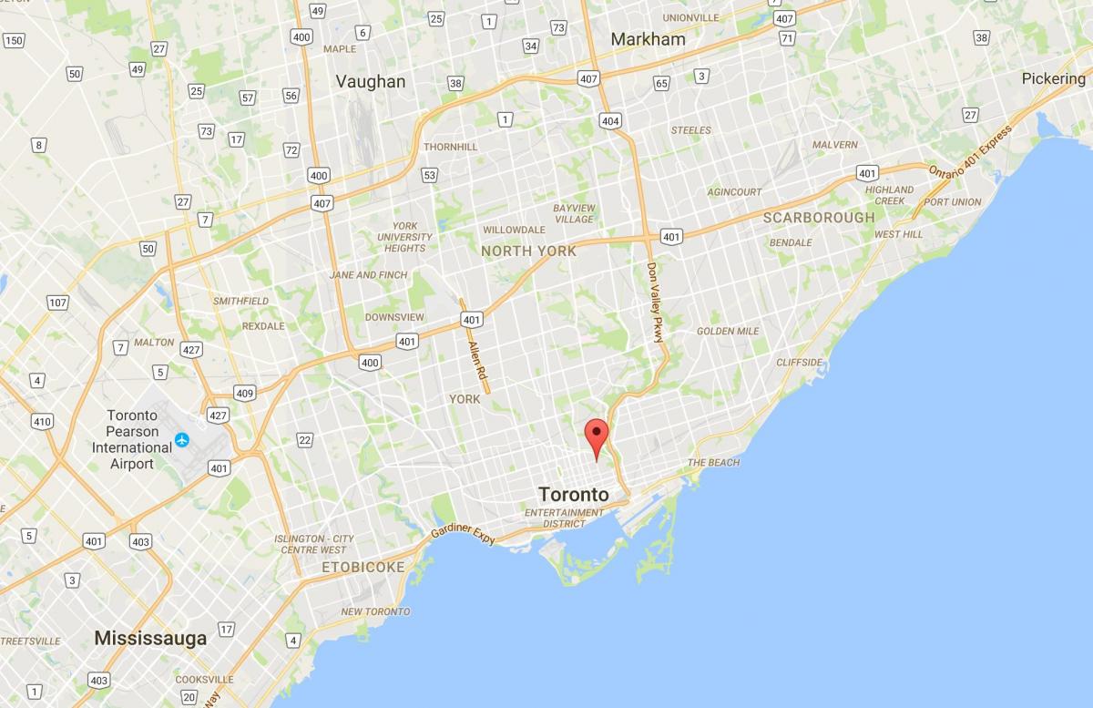 Mapa Cabbagetown okres Toronto