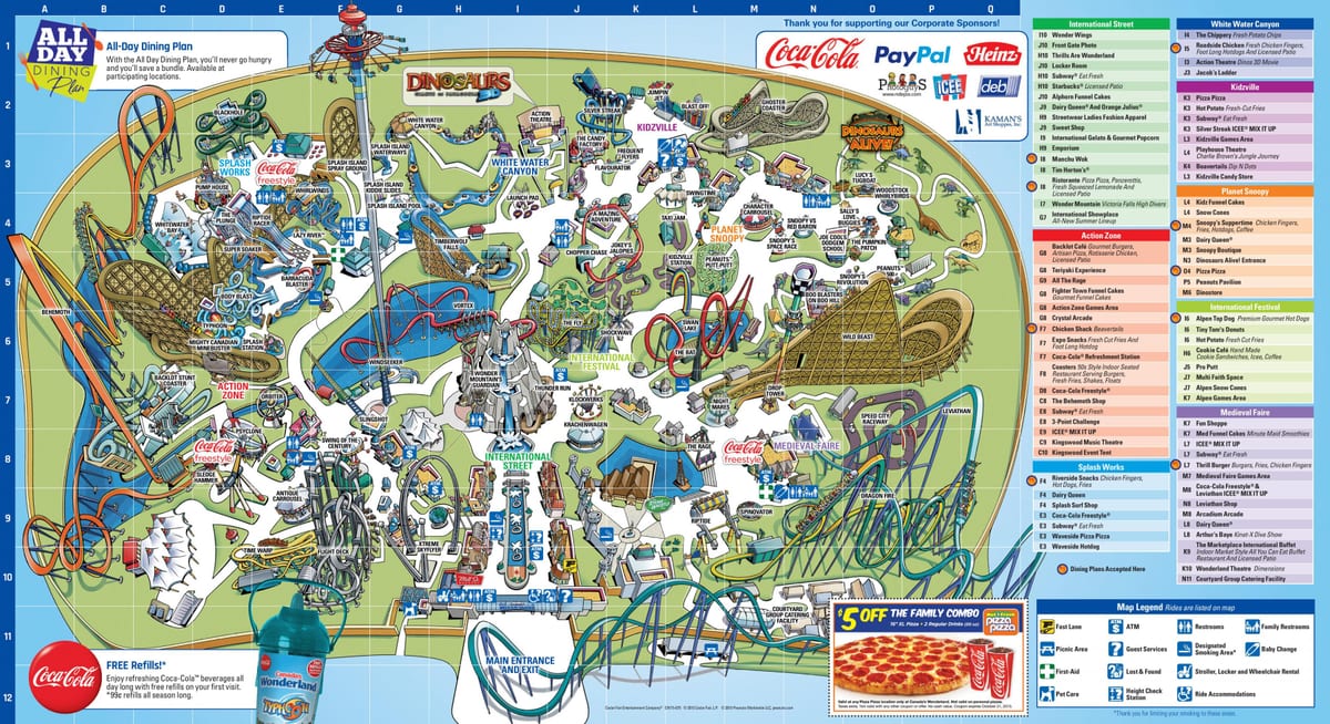 Mapa Canada ' s wonderland
