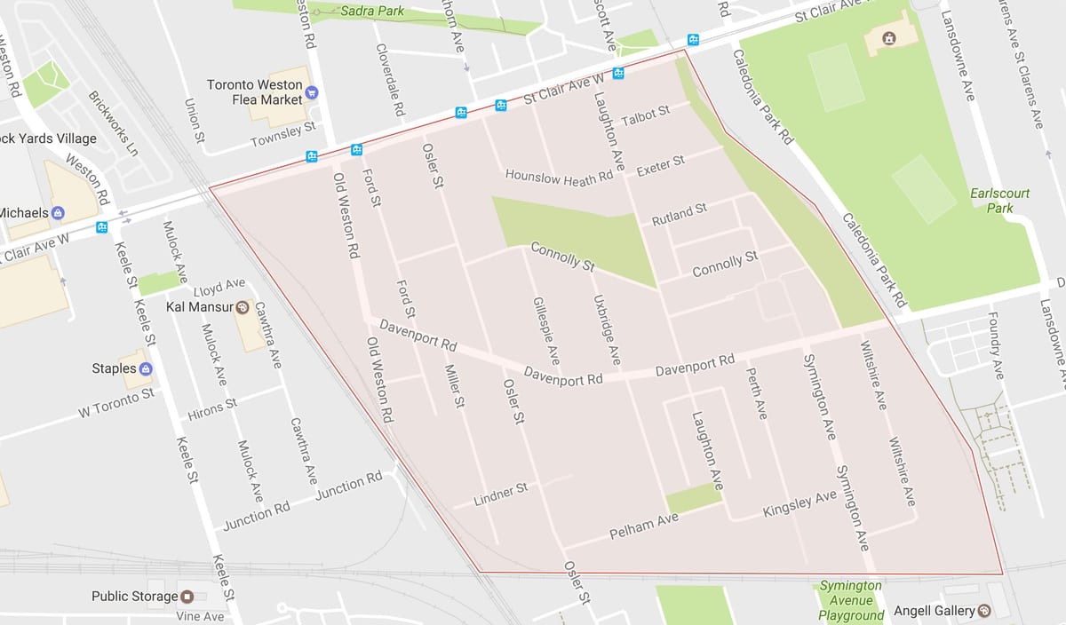 Mapa Carleton Obce okolí Toronto