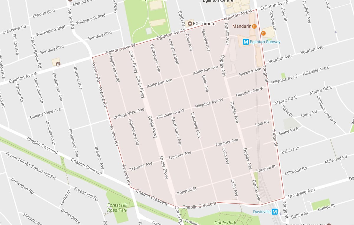 Mapa Chaplin Nehnuteľností okolí Toronto