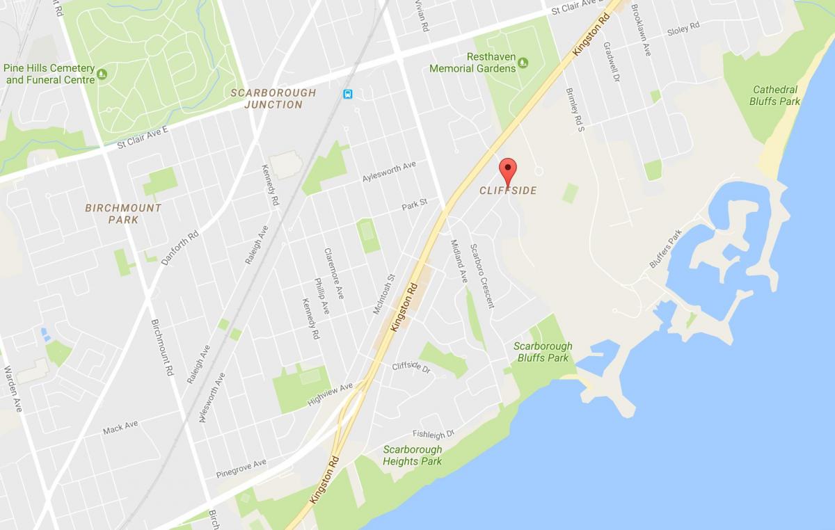 Mapa Cliffside okolí Toronto