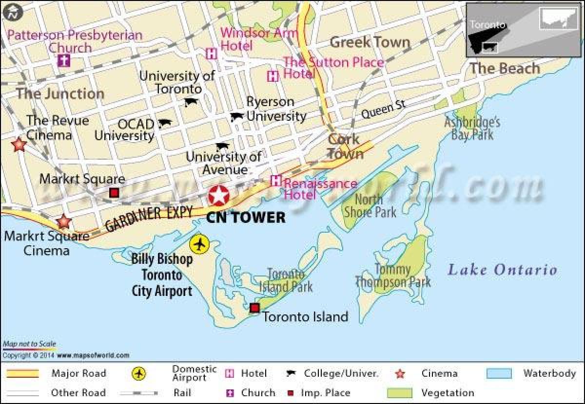 Mapa CN tower Toronto