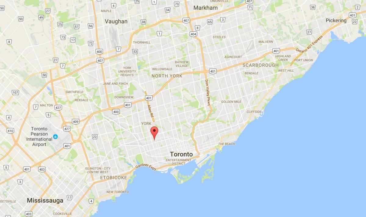 Mapa Davenport okres Toronto
