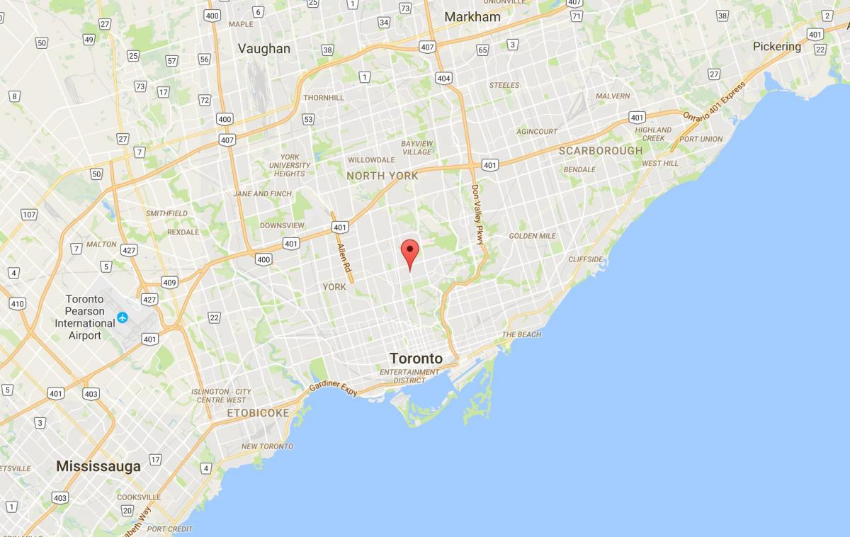 Mapa Davisville Obce okres Toronto