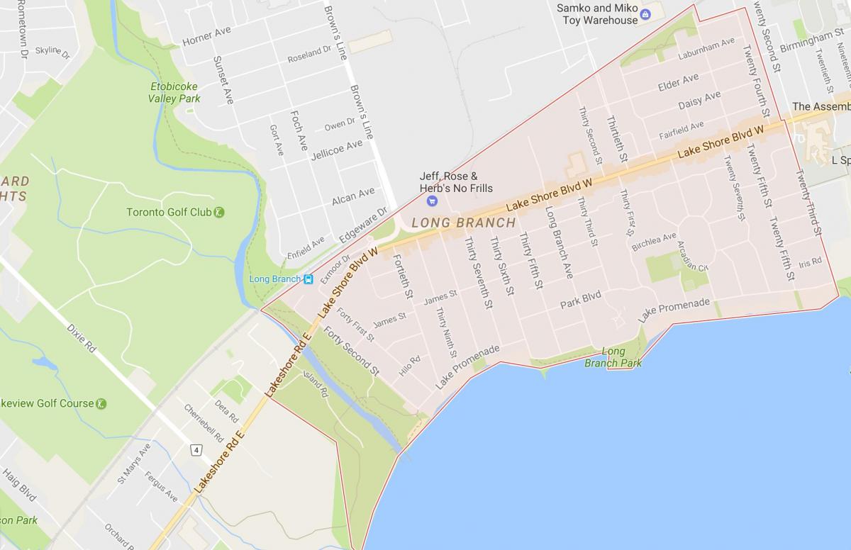 Mapa Dlho Pobočky okolí Toronto