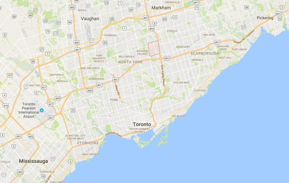 Mapa Don Valley Obce okres Toronto