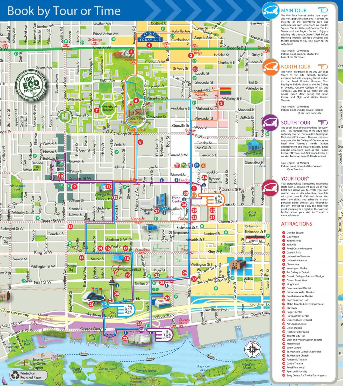 Mapa Eco kabíny zájazdy Toronto