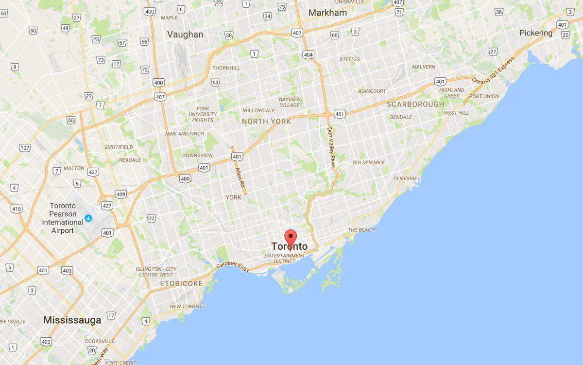 Mapa Finančných Okres okres Toronto