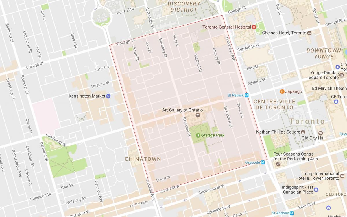 Mapa Grange Park okolí Toronto