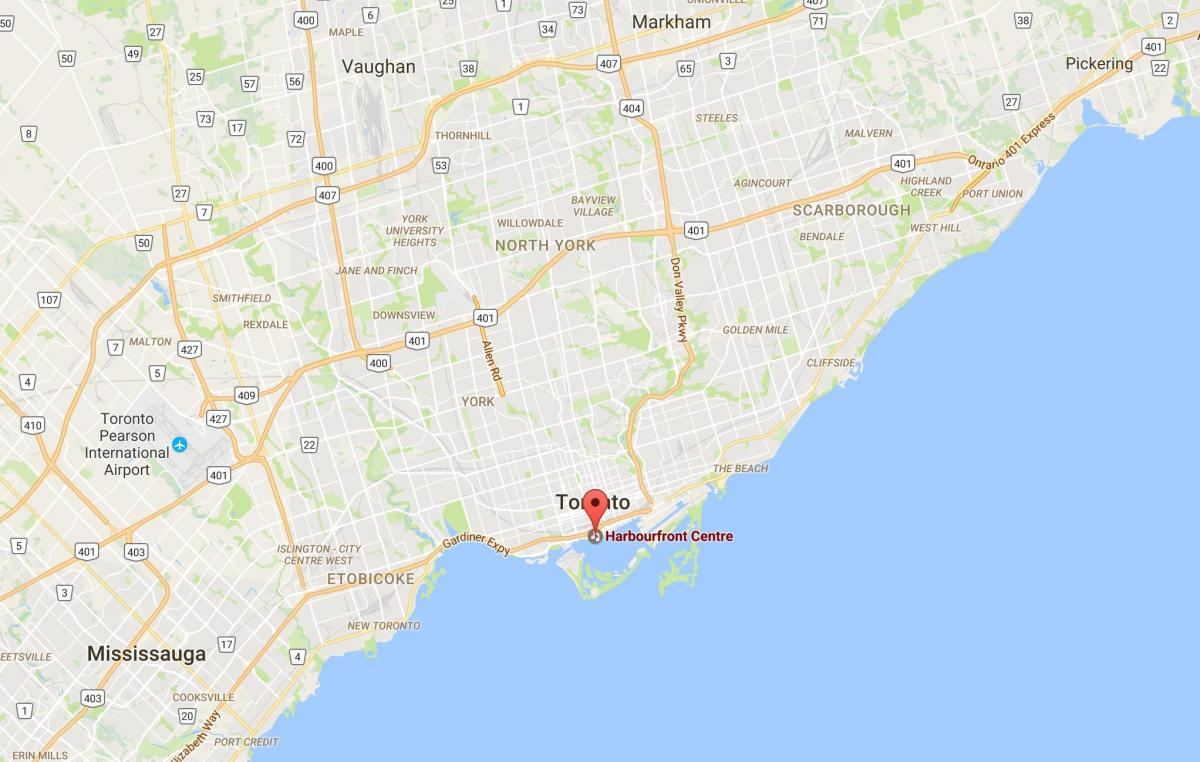 Mapa Harbourfront okres Toronto