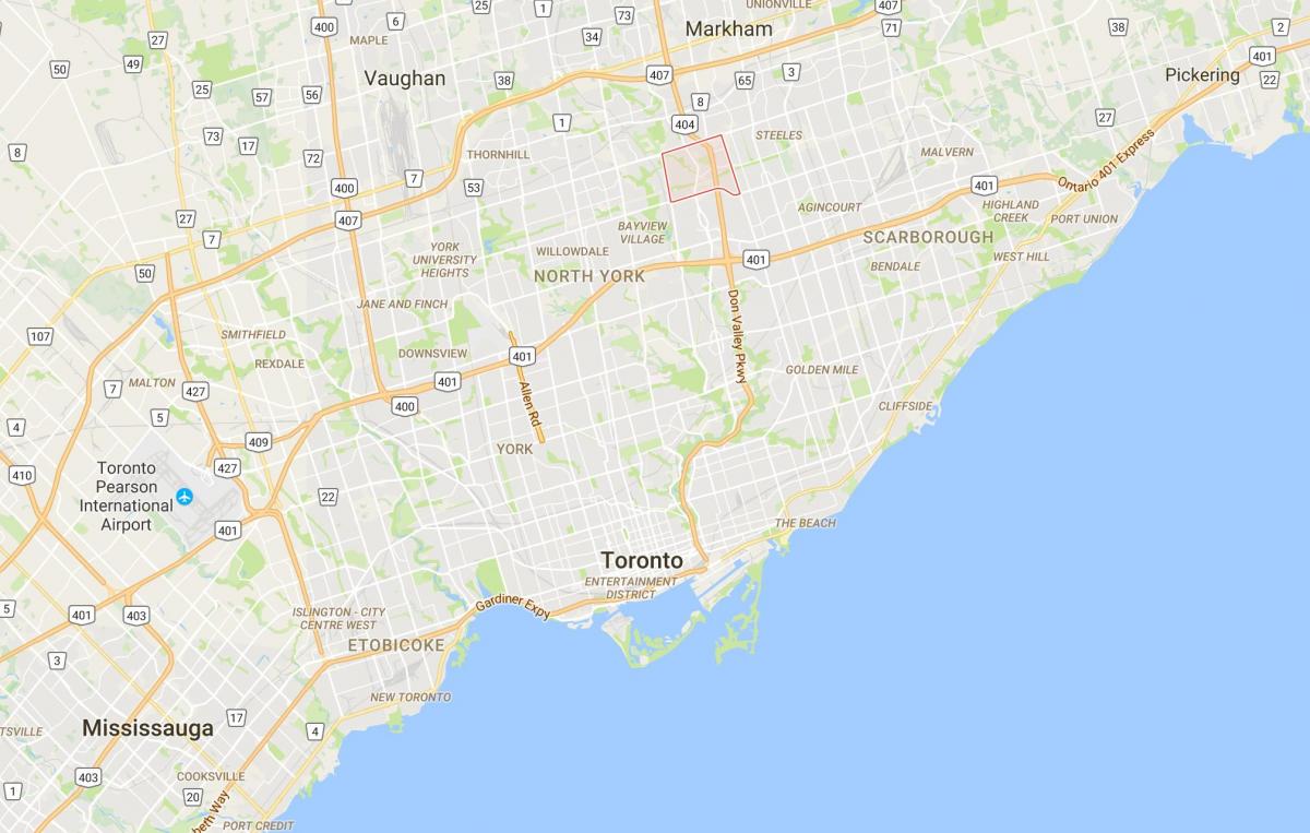 Mapa Hillcrest Obce okres Toronto