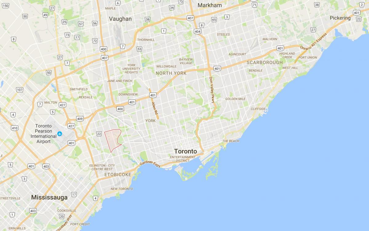 Mapa Humber Valley Obce okres Toronto
