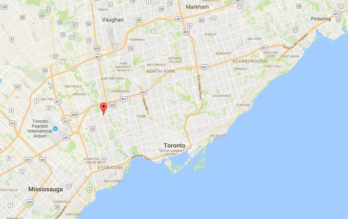 Mapa Humber Výšky – Westmount okres Toronto