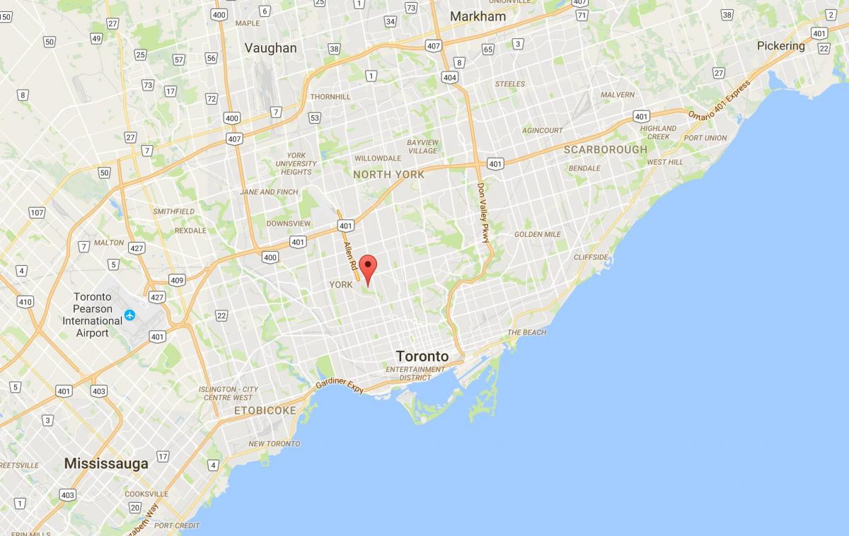 Mapa Humewood–Cedarvale okres Toronto
