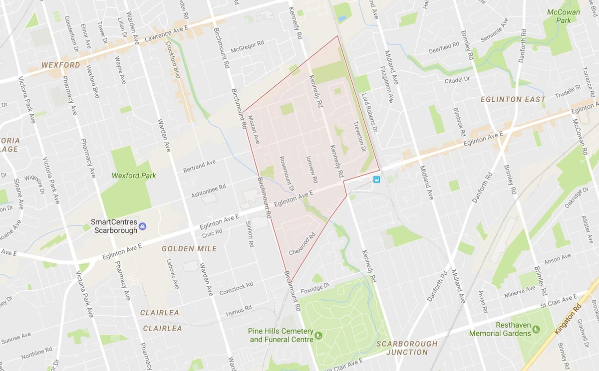 Mapa Ionview okolí Toronto