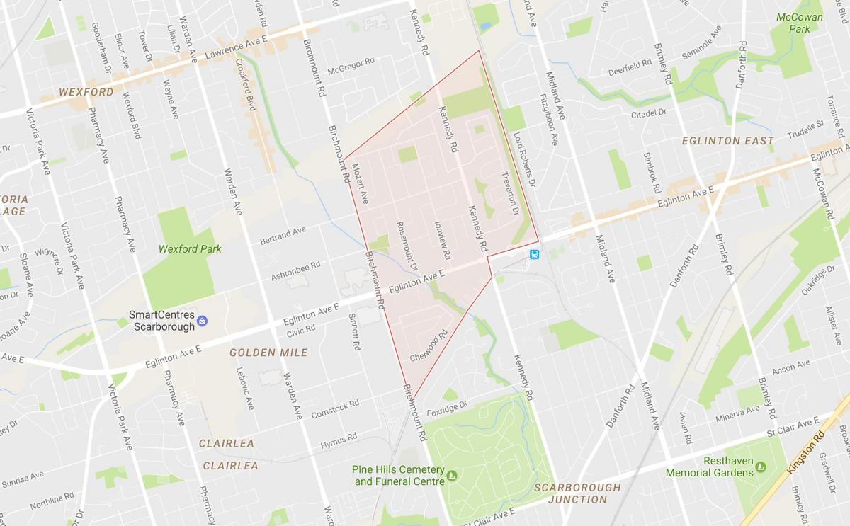 Mapa Ionview okolí Toronto