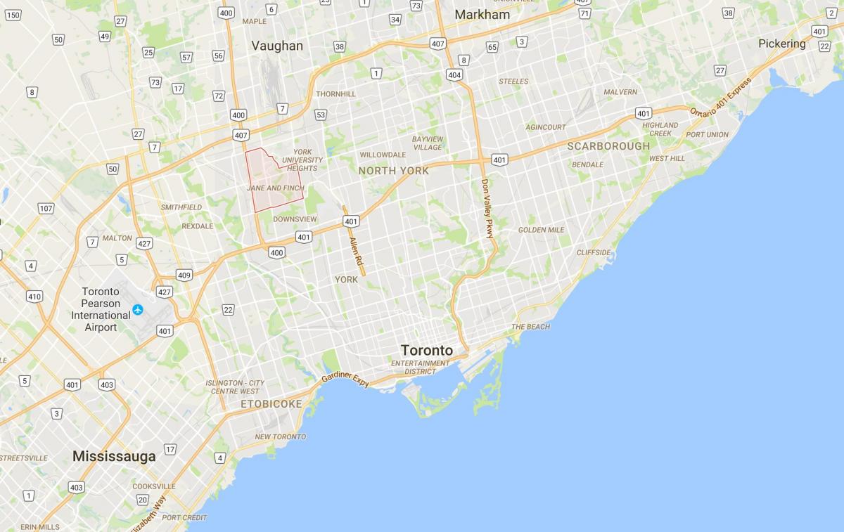 Mapa Jane a Finch okres Toronto