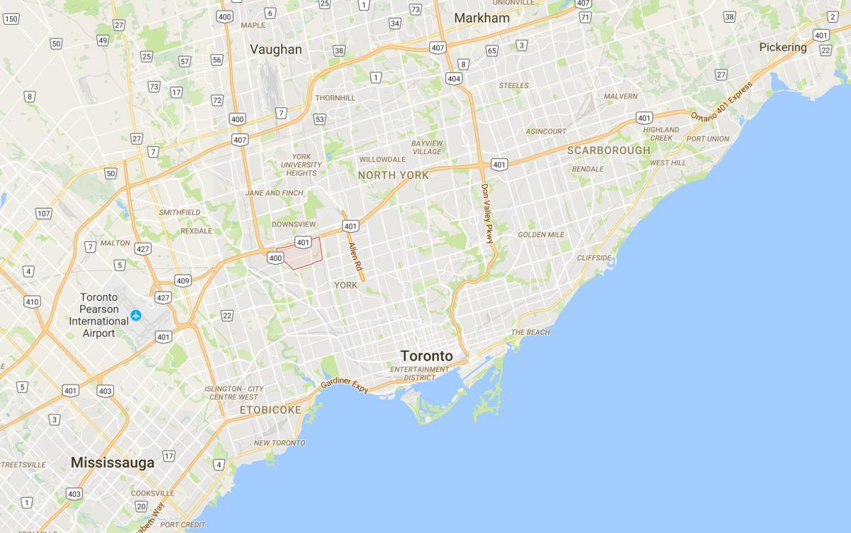 Mapa Javorový List okres Toronto