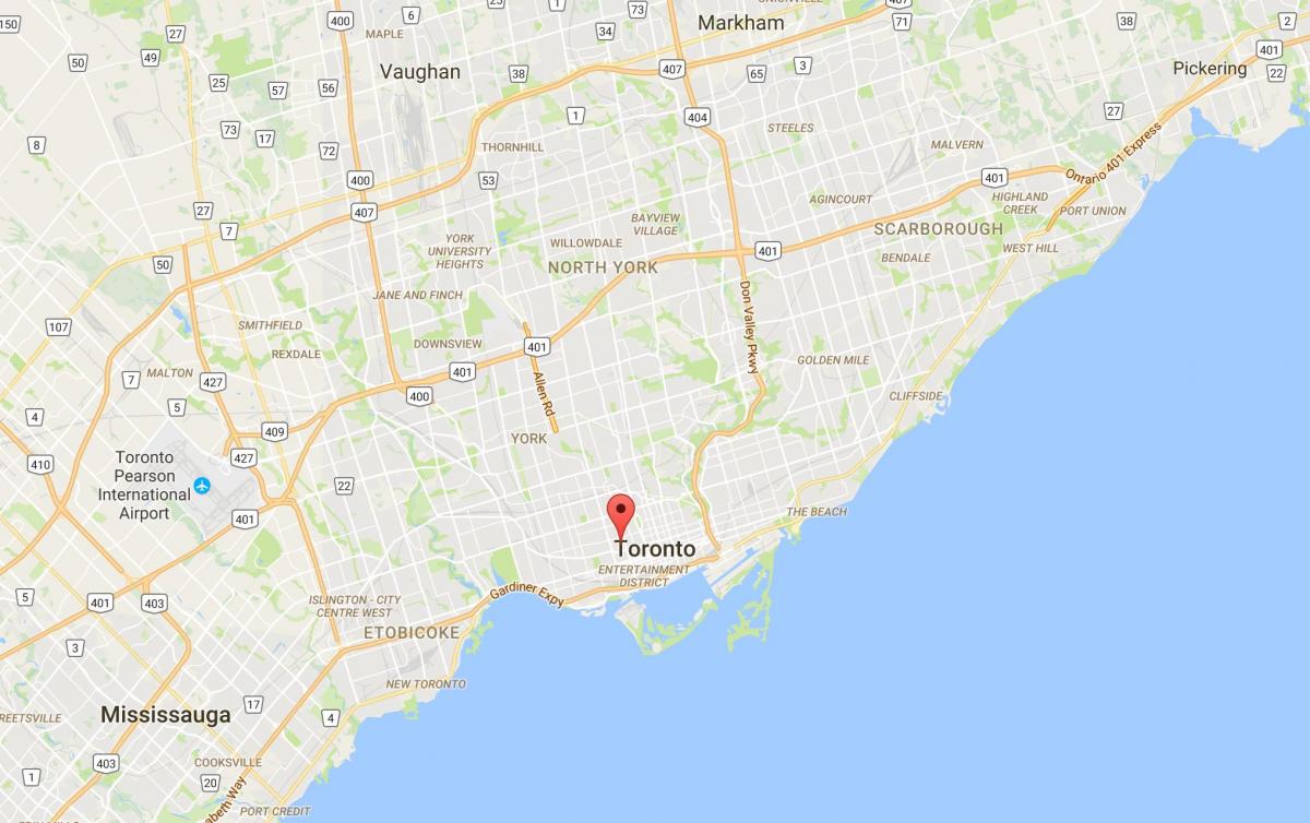 Mapa Kensington Market district Toronto