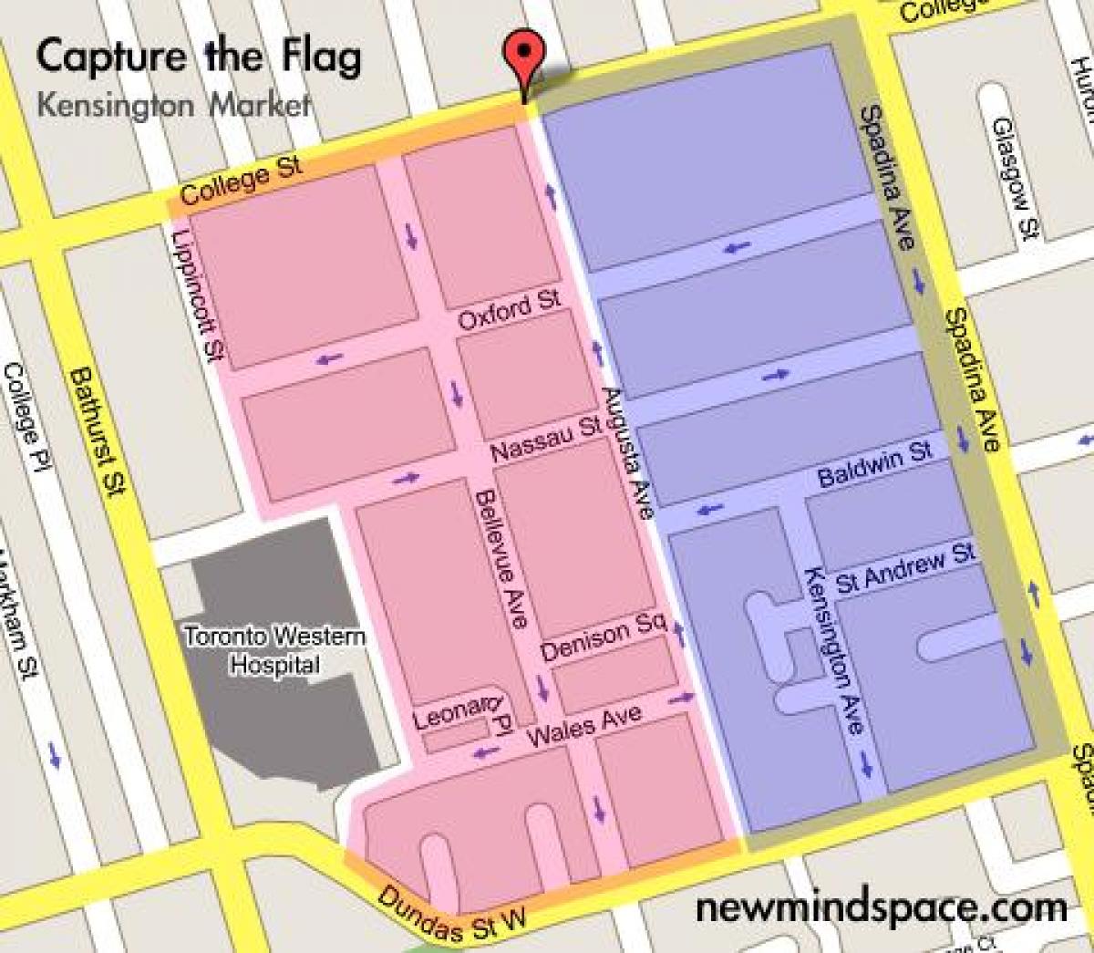 Mapa Kensington Market Mesta Toronto
