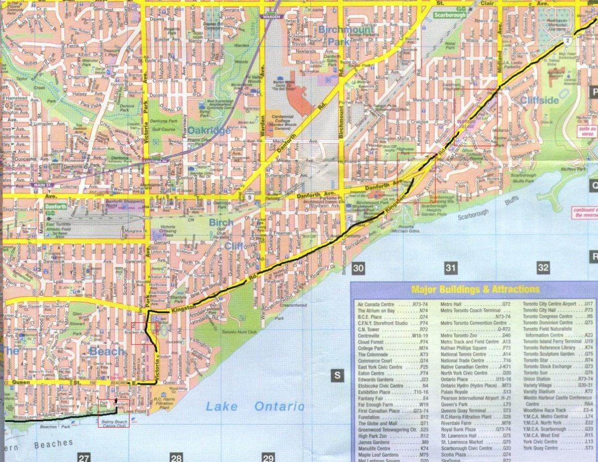 Mapa Kingston cestnej Ontarion