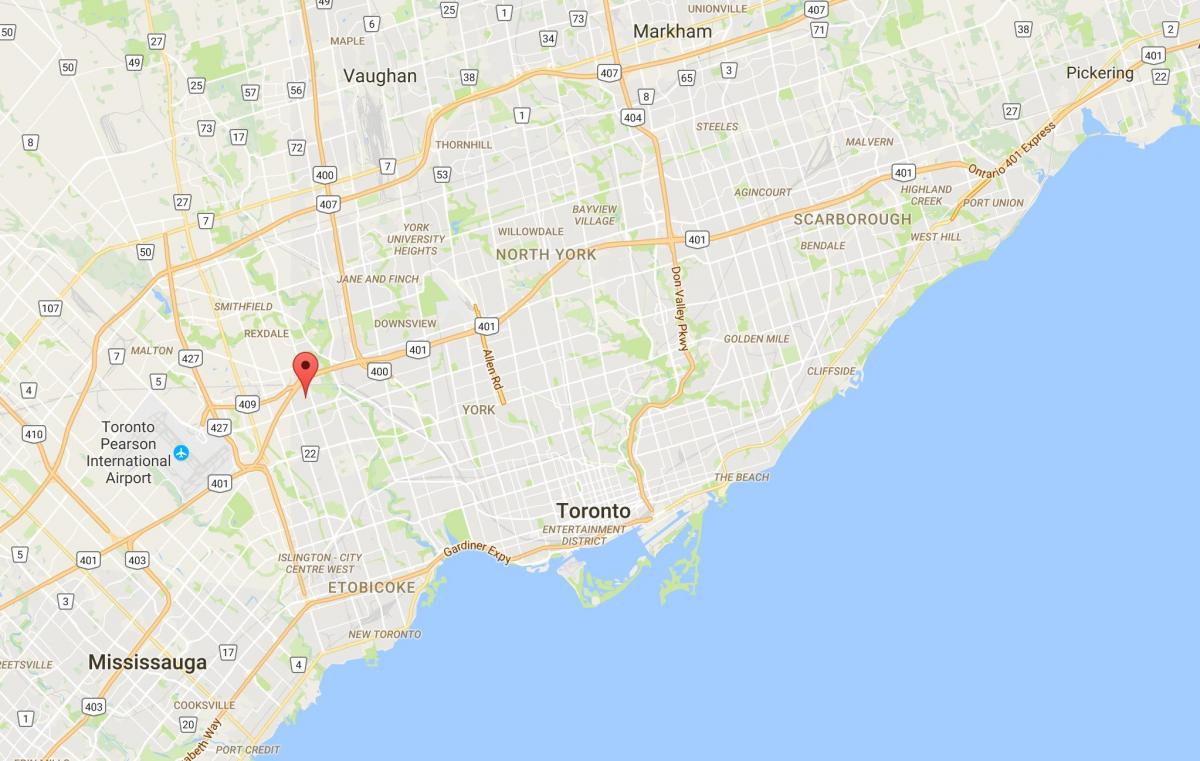 Mapa Kingsview Obce okres Toronto