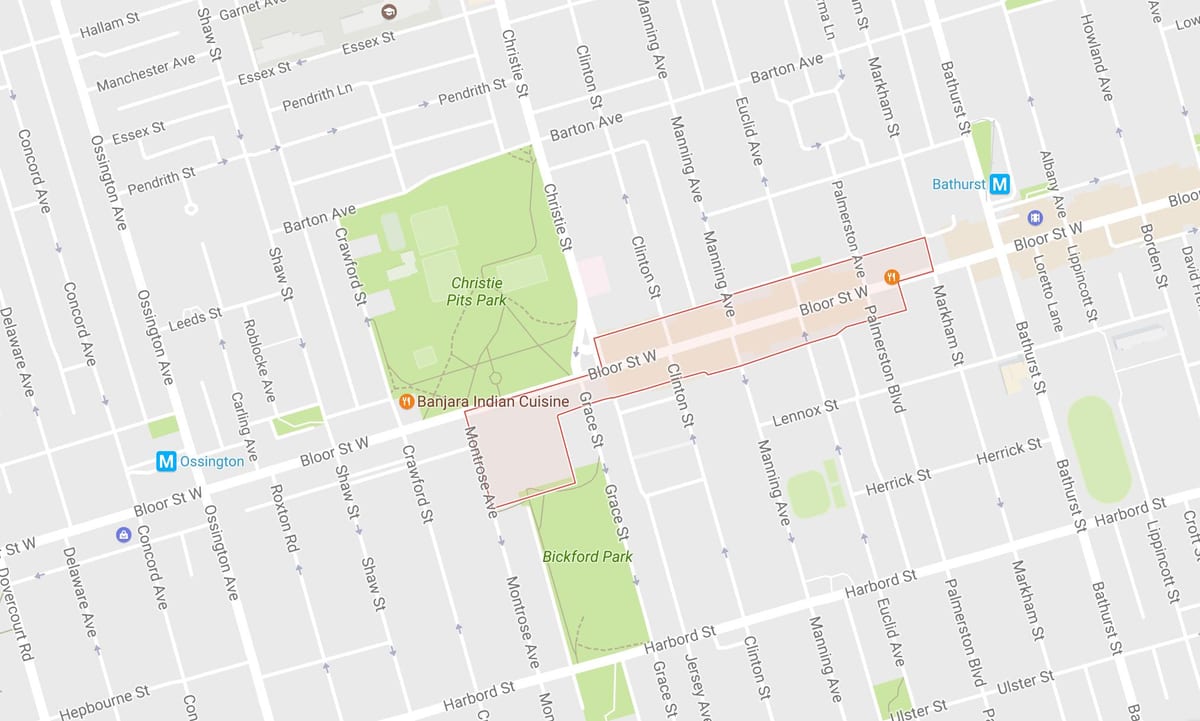 Mapa Koreatown okolí Toronto