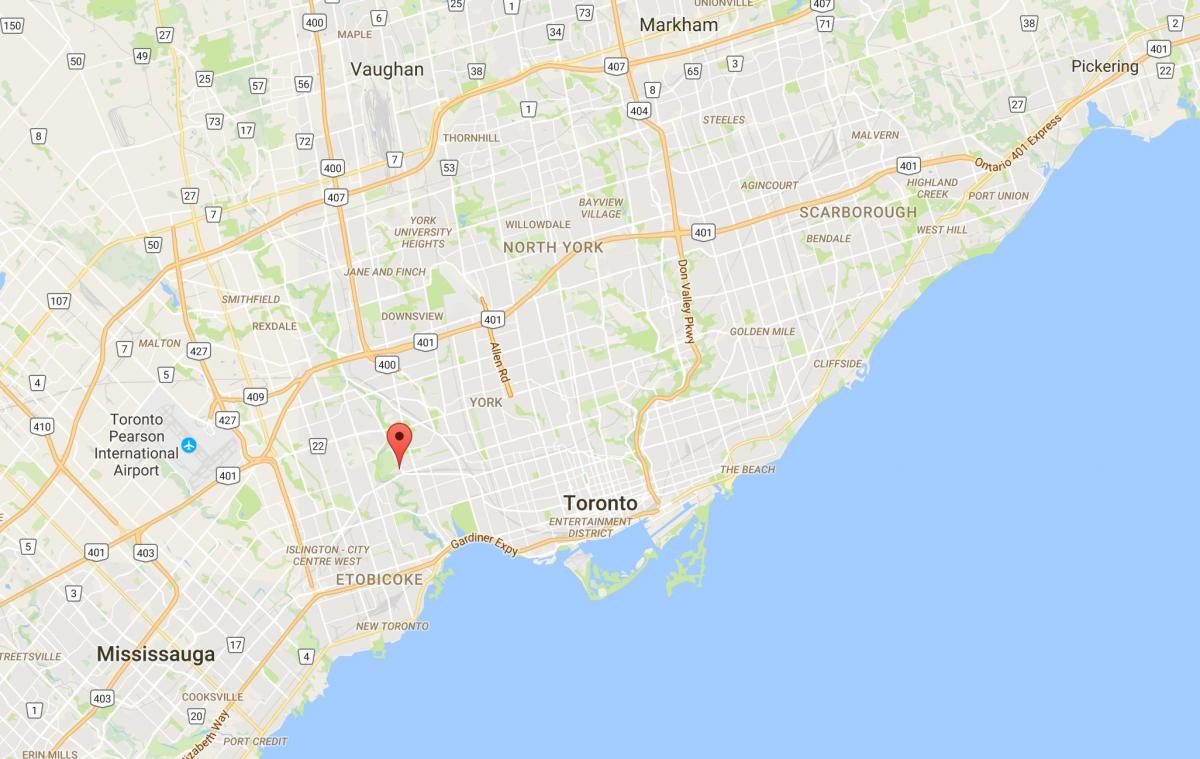 Mapa Lambton okres Toronto
