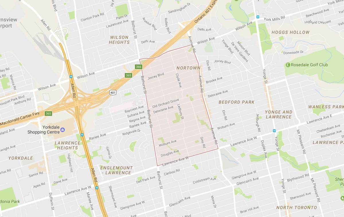 Mapa Ledbury Park okolí Toronto