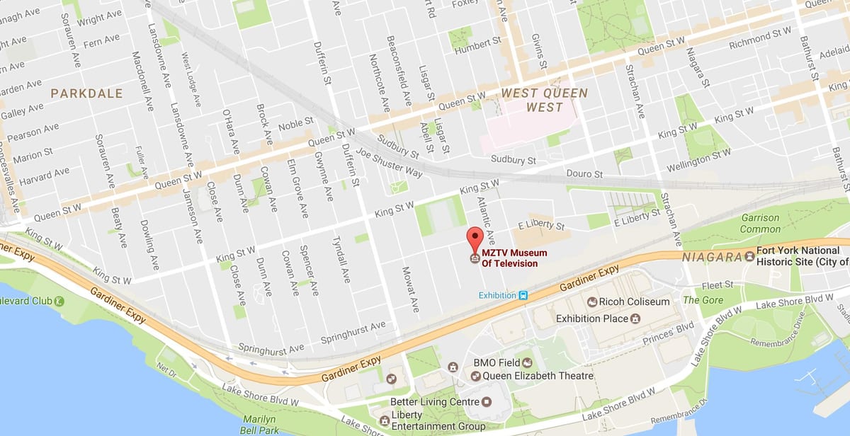 Mapa MZTV múzeum televízie Toronto