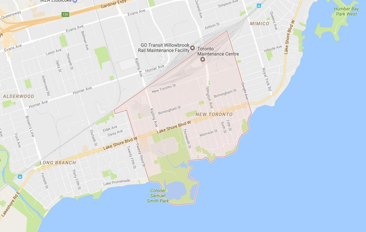 Mapa Nových Toronto okolí Toronto