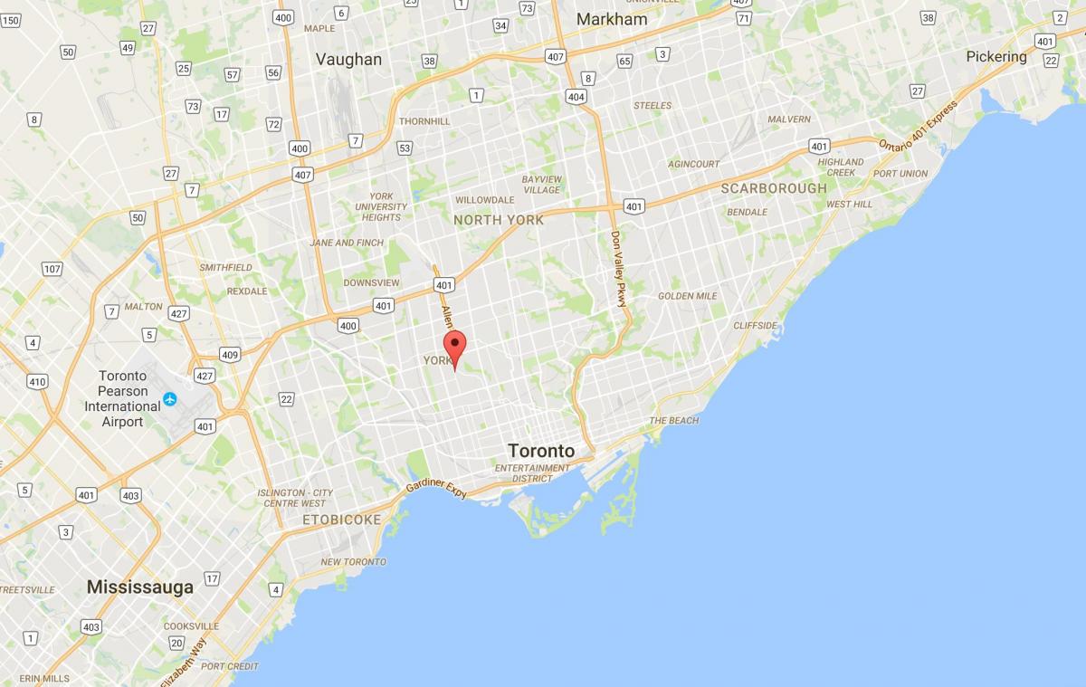 Mapa Oakwood–Vaughan okres Toronto