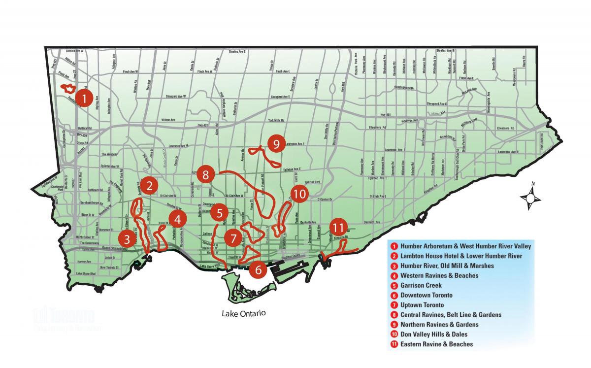 Mapa objav chodiť Toronto