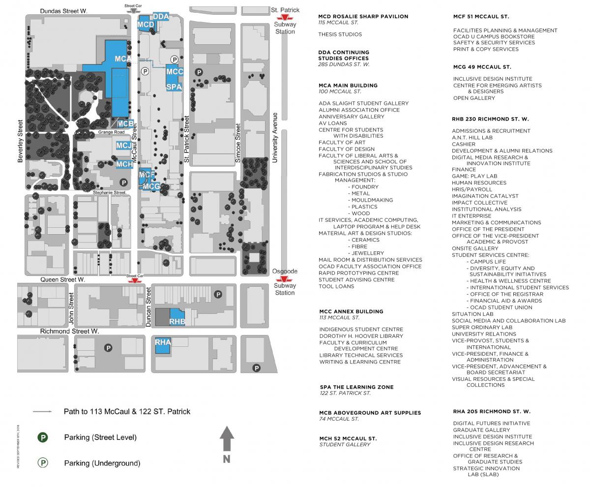 Mapa OCAD Univerzita Toronto