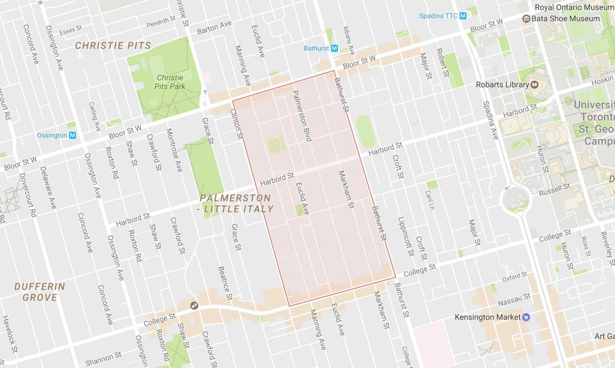 Mapa Palmerston okolí Toronto
