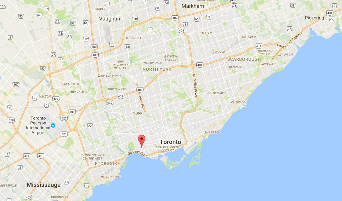 Mapa Parkdale okres Toronto