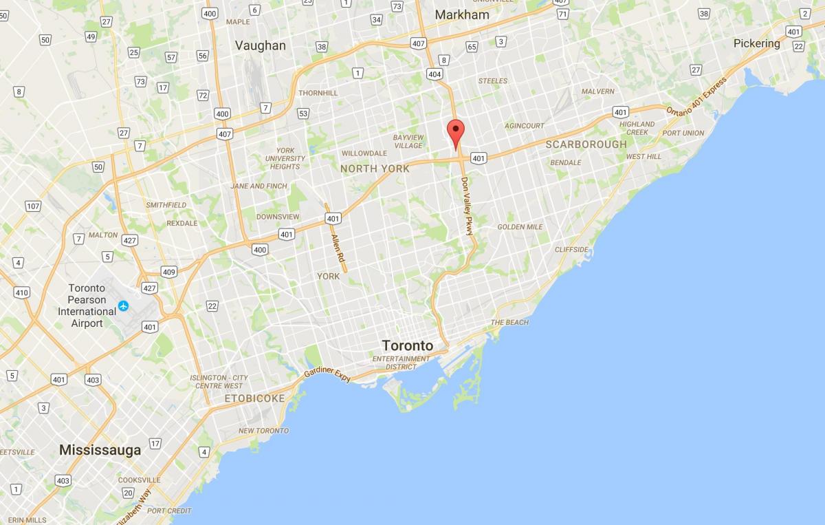 Mapa Diaľnice okresný Lesný Toronto