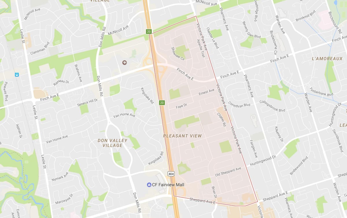 Mapa Príjemný Pohľad okolí Toronto