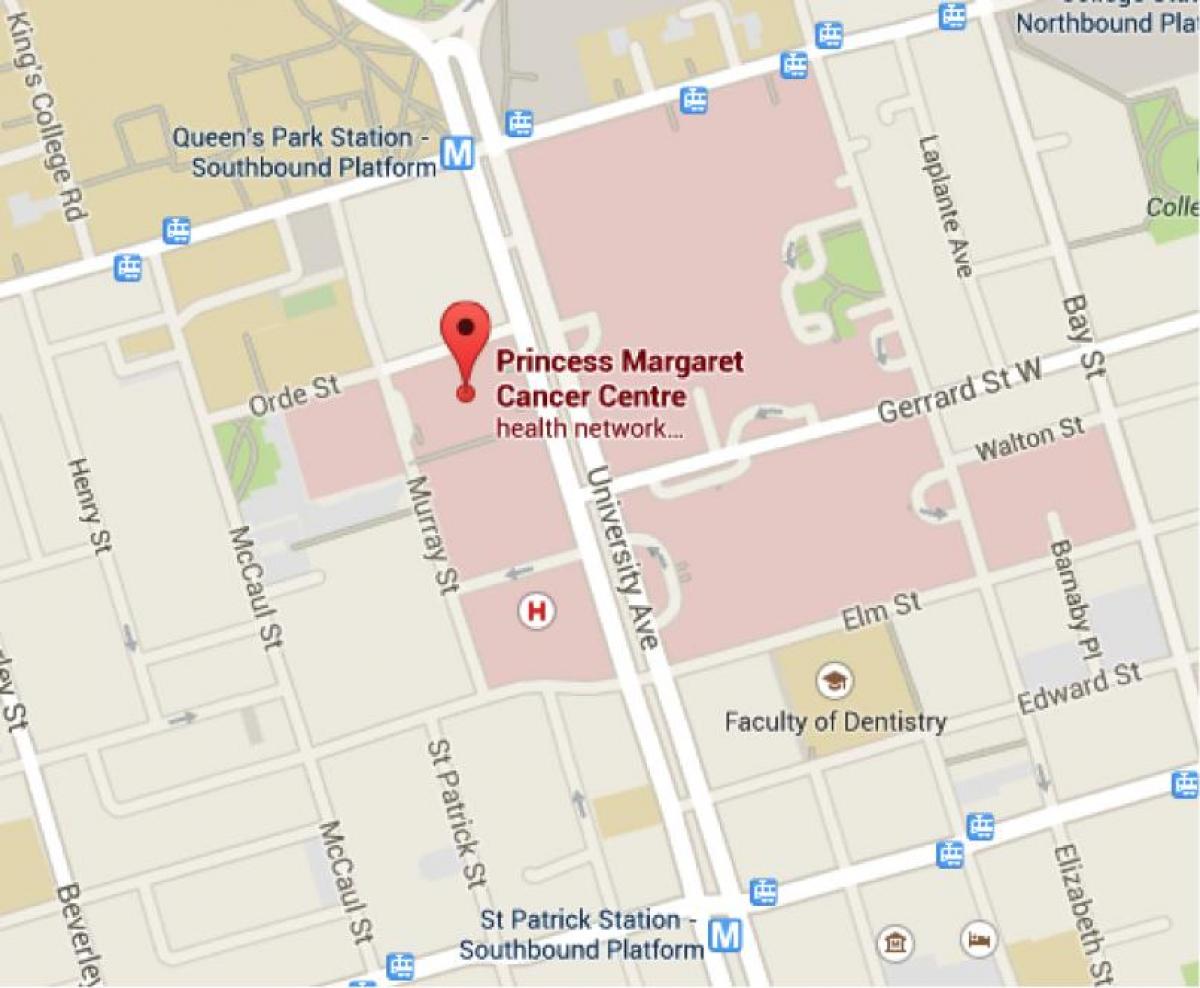 Mapa Princezná Margaret Cancer Centre Toronto