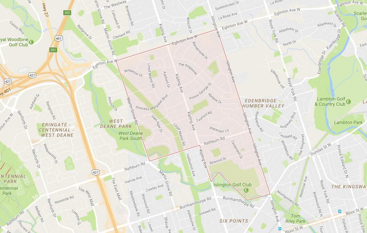 Mapa Princezná Záhrady okolí Toronto